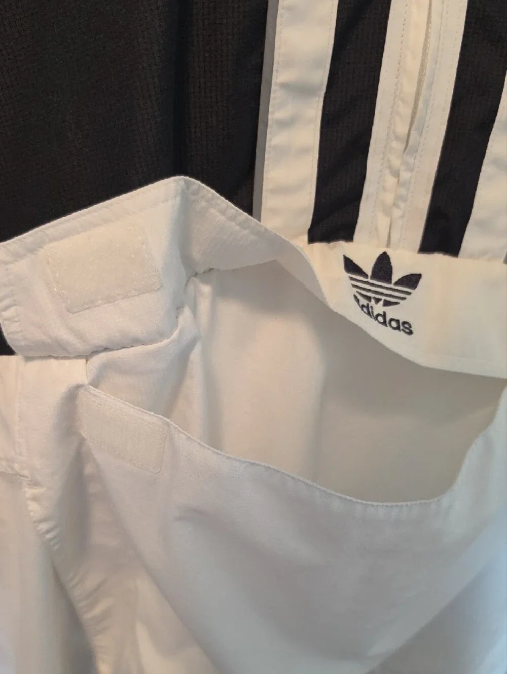 Adidas Black and White Hooded Pullover Windbreaker - Picture 9 of 9